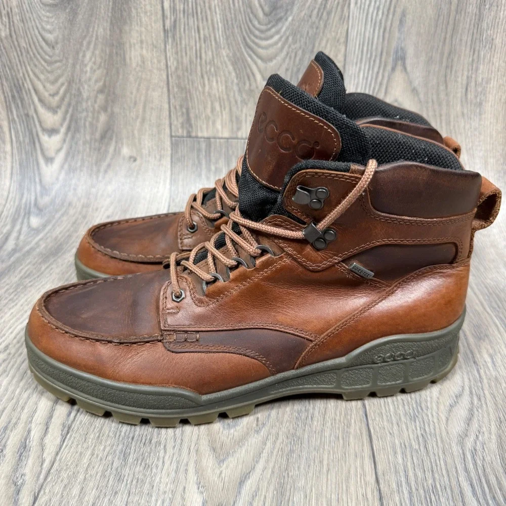 ECCO Track II Gore-Tex Boots Men 47 Brown Leather Waterproof Hiking 309088